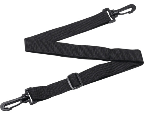 Sangle de transport noire avec mousquetons et mécanisme de réglage