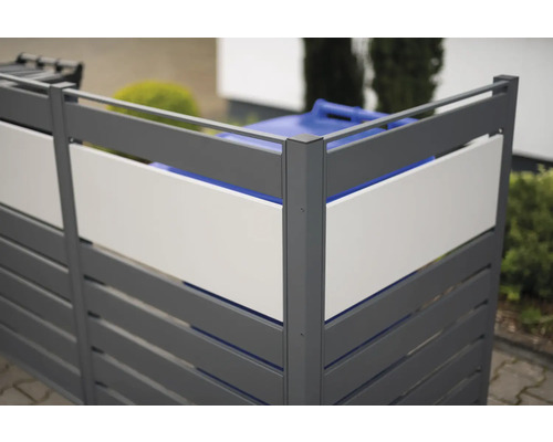 Cache-conteneur à ordures avec structure à lamelles pour recouvrir les poubelles