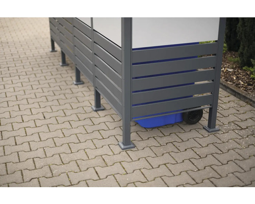 Cache-poubelle avec aspect à lamelles