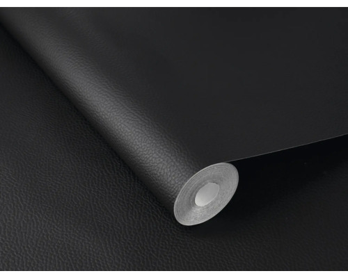 Rolle schwarze Möbelfolie mit Lederstruktur