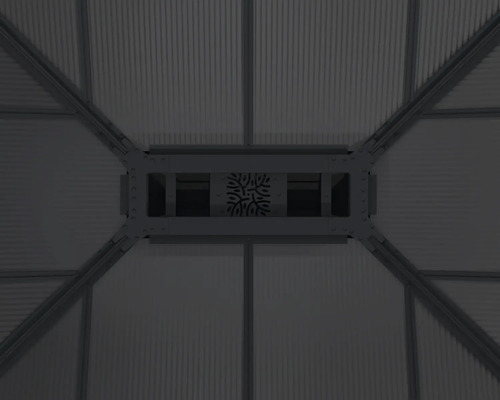 Vue détaillée de la structure du toit avec ventilation