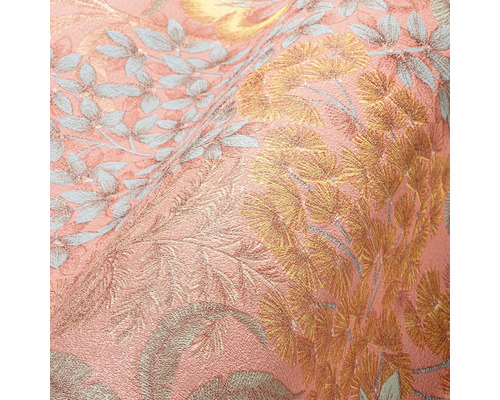 Gros plan d''un papier peint texturé avec motif de plantes