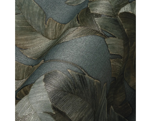 Gros plan d''un papier peint texturé avec un motif de feuilles