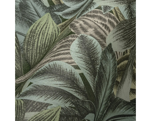 Gros plan d''un papier peint à motifs de feuilles