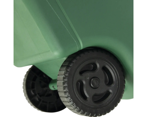 Vue détaillée des roues d''une caisse de transport