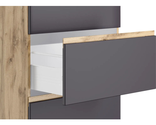 Kommode mit Schubladen in Holzoptik und Anthrazit