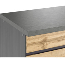 Bloc cuisine complète Held Möbel PISA 330 cm façade chêne sauvage mate, corps graphite variante réversible