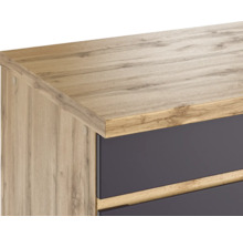 Bloc cuisine complète Held Möbel PISA 390 cm façade gris mate, corps chêne sauvage variante réversible