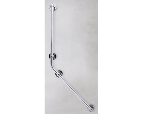 Winkelgriff aus Edelstahl zur Wandmontage als Badhilfe