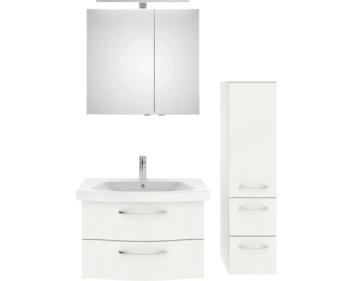Badezimmermöbel-Set mit Waschtisch, Spiegelschrank und Hochschrank