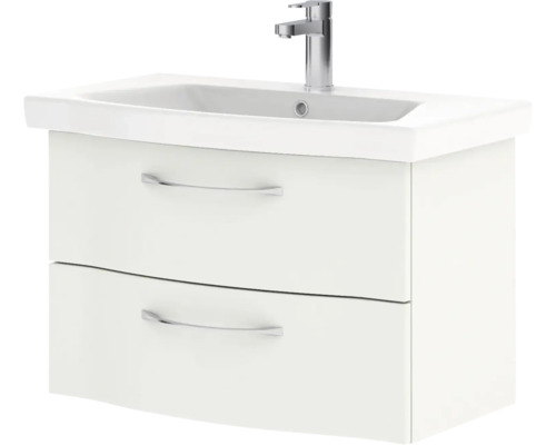 Waschtischunterschrank mit zwei Schubladen, Waschbecken und Armatur