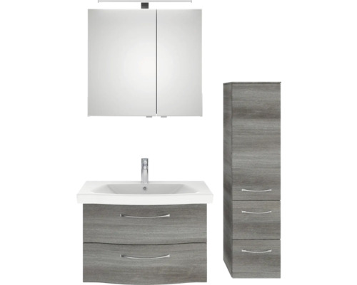 Ensemble de meubles de salle de bains avec meuble sous-lavabo, armoire de toilette et armoire haute