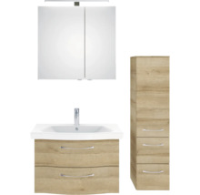 Badezimmer-Set mit Spiegelschrank, Waschtisch mit Unterschrank und Hochschrank