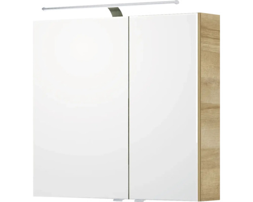 Armoire de toilette à miroir avec éclairage et deux portes