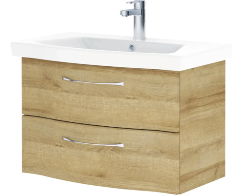 Meuble sous-lavabo avec deux tiroirs et lavabo à poser