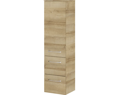 Armoire haute avec trois tiroirs aspect bois