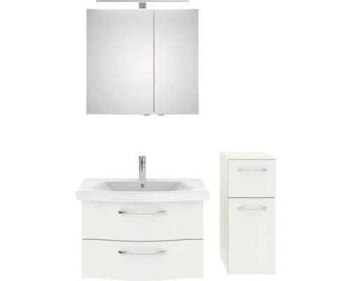 Ensemble de salle de bains avec armoire de toilette, meuble sous-lavabo et armoire latérale