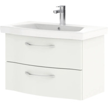 Meuble sous-vasque avec deux tiroirs et vasque à poser avec robinetterie