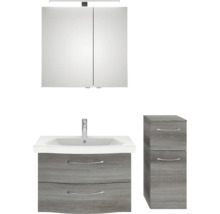 Badezimmerset mit Spiegelschrank, Waschbeckenunterschrank und Seitenschrank