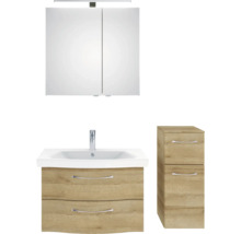 Ensemble de meubles de salle de bains avec armoire de toilette, meuble sous-lavabo et armoire latérale