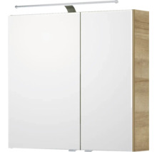 Armoire de toilette à miroir avec deux portes et éclairage