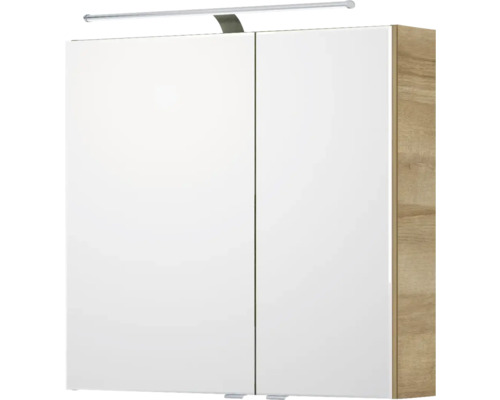 Armoire de toilette à miroir avec deux portes et éclairage