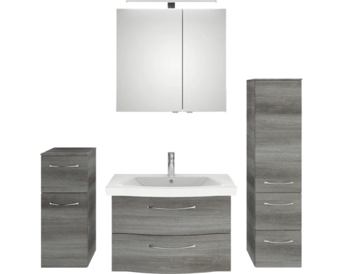 Ensemble de salle de bains avec lavabo, armoire de toilette et meubles bas