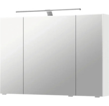 Armoire de toilette avec trois portes et éclairage pour la salle de bain