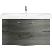 Waschtischunterschrank mit Waschbecken und zwei Schubladen