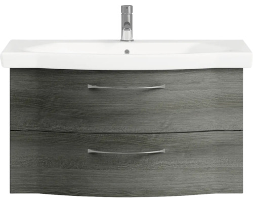 Waschtischunterschrank mit Waschbecken und zwei Schubladen