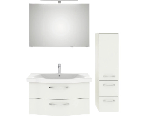 Badezimmer-Set mit Spiegelschrank, Waschtischunterschrank und Hochschrank