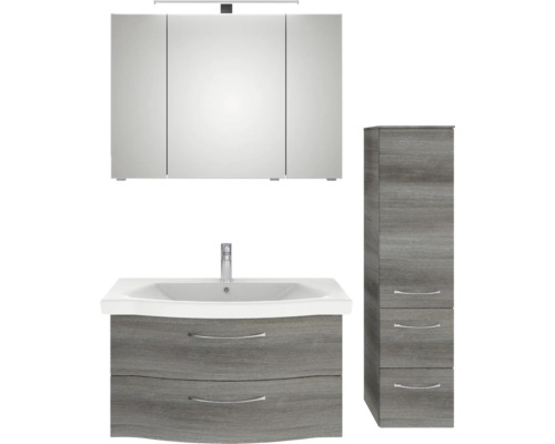 Ensemble de salle de bains avec armoire de toilette, meuble sous-lavabo et armoire haute