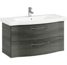 Meuble sous-vasque avec deux tiroirs, lavabo et robinet