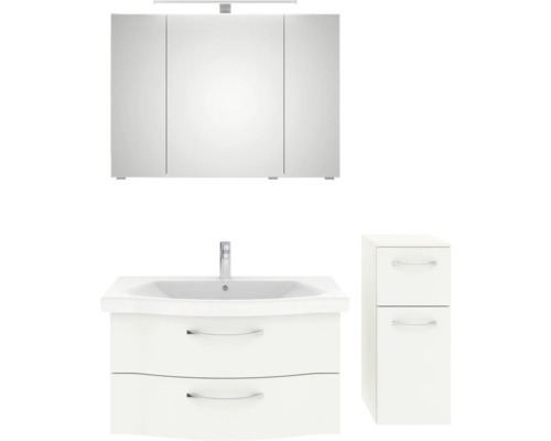 Ensemble de meubles de salle de bains avec armoire de toilette, meuble sous-lavabo et armoire latérale pour la salle de bains