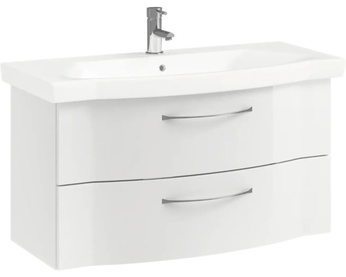 Meuble sous-vasque avec deux tiroirs et vasque à poser