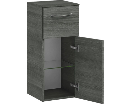 Armoire suspendue avec tiroir et porte avec étagère en verre