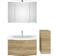 Ensemble de meubles de salle de bains avec armoire de toilette, meuble sous-lavabo et armoire latérale