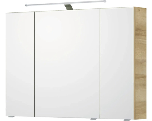 Armoire de toilette avec trois portes et éclairage