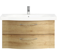 Meuble sous-vasque avec deux tiroirs et vasque à poser