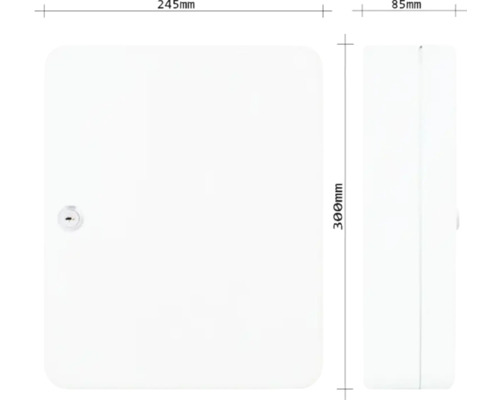 Distributeur d''installation mesurant 245 sur 300 sur 85 millimètres