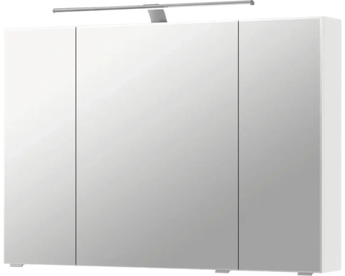 Armoire de toilette avec trois portes et éclairage pour la salle de bain