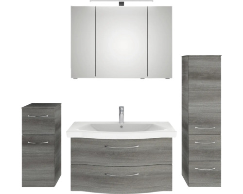 Ensemble de meubles de salle de bains avec lavabo, armoire de toilette et meubles latéraux