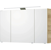 Armoire de toilette avec éclairage et trois portes pour la salle de bain