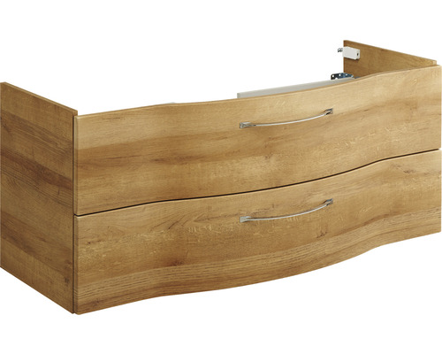 Meuble sous-lavabo avec deux tiroirs et poignées