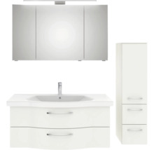 Badezimmermöbelset mit Waschtisch, Spiegelschrank und Hochschrank