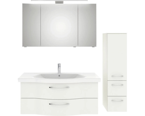 Ensemble de meubles de salle de bains avec lavabo, armoire de toilette et armoire haute