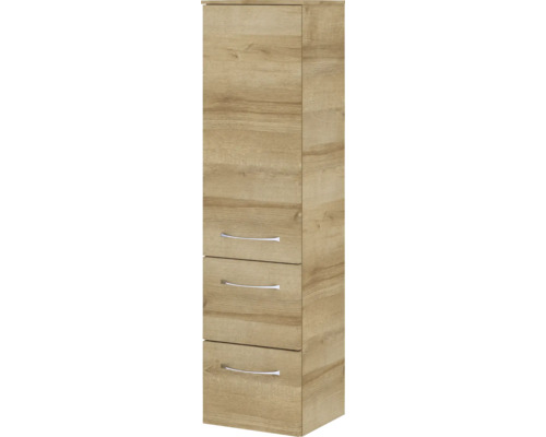 Armoire haute avec trois tiroirs en décor bois