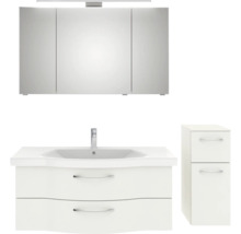 Badezimmermöbel-Set mit Spiegelschrank, Waschbeckenunterschrank und Seitenschrank für eine moderne Badgestaltung