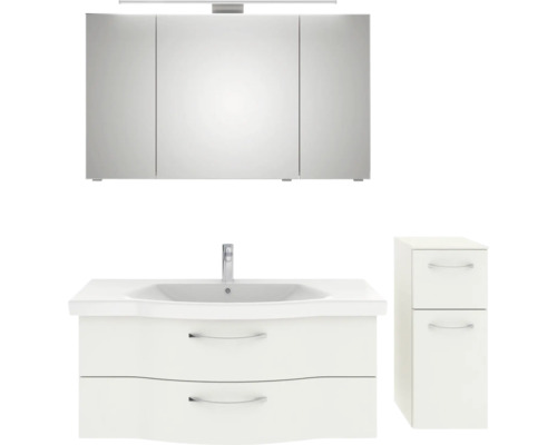 Ensemble de meubles de salle de bains avec armoire de toilette, meuble sous-lavabo et armoire latérale pour un design de salle de bains moderne