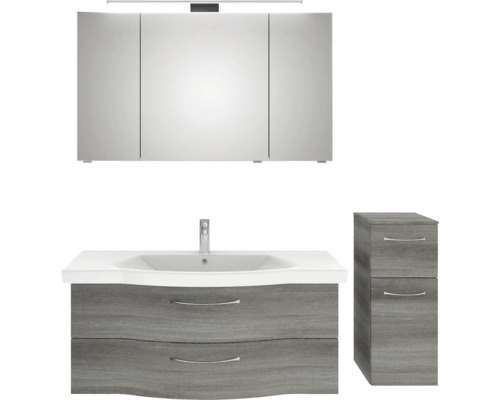 Ensemble de salle de bains avec armoire de toilette, meuble sous-lavabo et armoire latérale